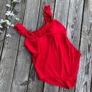 Nicole Miller Red Off Shoulder One Piece Swimsuit 3X Plus Size